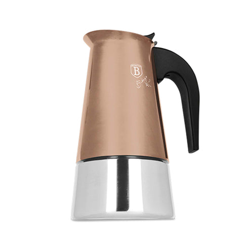  BH/8908, Cafetera de 6 tazas APTA PARA INDUCCIÓN, Oro rosa, Cafetera, Cafetera de acero inoxidable, Cafetera moka, Moka Express, Electrodomésticos de cocina