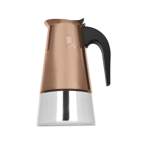  BH/8909, Cafetera de 9 tazas APTA PARA INDUCCIÓN, Oro rosa, Cafetera, Cafetera de acero inoxidable, Cafetera moka, Moka Express, Electrodomésticos de cocina
