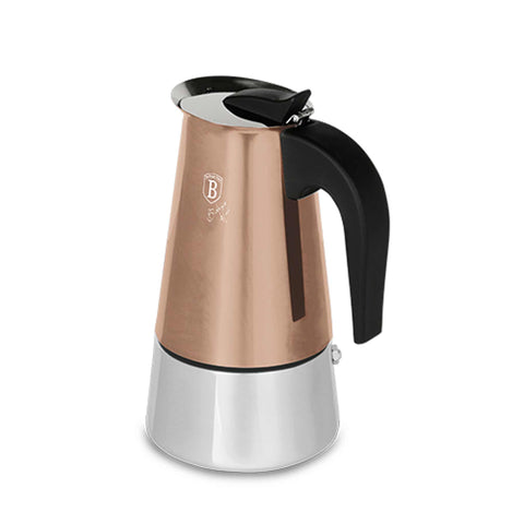  BH/8909, Cafetera de 9 tazas APTA PARA INDUCCIÓN, Oro rosa, Cafetera, Cafetera de acero inoxidable, Cafetera moka, Moka Express, Electrodomésticos de cocina