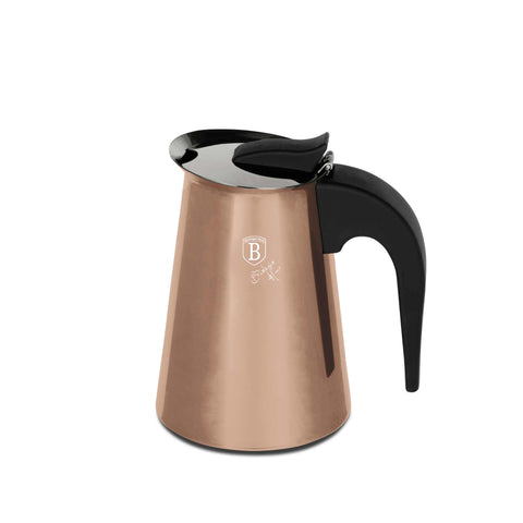  BH/8909, Cafetera de 9 tazas APTA PARA INDUCCIÓN, Oro rosa, Cafetera, Cafetera de acero inoxidable, Cafetera moka, Moka Express, Electrodomésticos de cocina