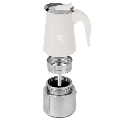  BH/8911, Cafetera de 6 tazas APTA PARA INDUCCIÓN, Crema Mate, cafetera, cafetera de acero inoxidable, cafetera moka, moka express, Electrodomésticos de cocina