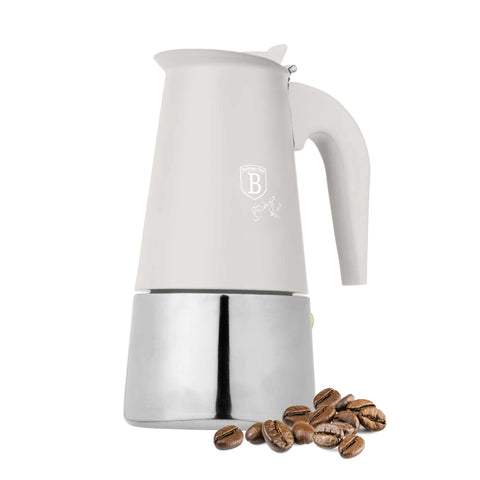  BH/8911, Cafetera de 6 tazas APTA PARA INDUCCIÓN, Crema Mate, cafetera, cafetera de acero inoxidable, cafetera moka, moka express, Electrodomésticos de cocina