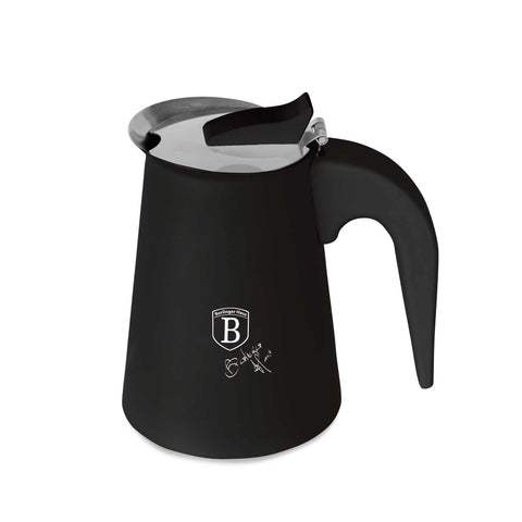  BH/8912, Cafetera de 6 tazas APTA PARA INDUCCIÓN, Negro Mate, Cafetera, Cafetera de acero inoxidable, Cafetera moka, Moka Express, Electrodomésticos de cocina