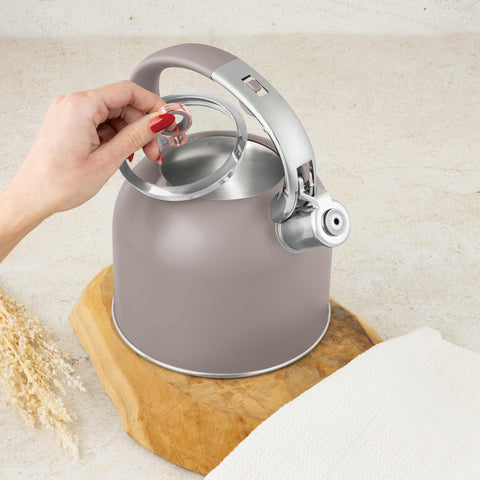  BH/8914, Hervidor con tapa de cristal 3,0L APTO PARA INDUCCIÓN, Topo Mate, Hervidor con tapa de cristal