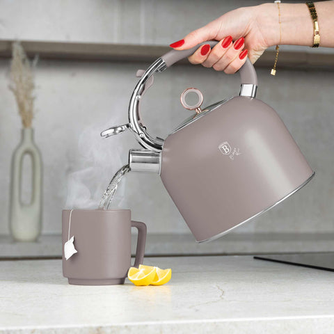  BH/8914, Hervidor con tapa de cristal 3,0L APTO PARA INDUCCIÓN, Topo Mate, Hervidor con tapa de cristal