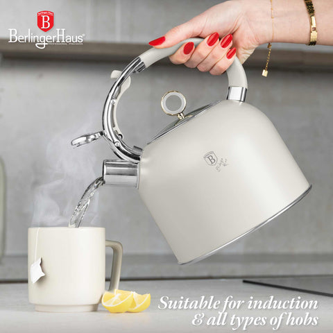  BH/8915, Hervidor con tapa de cristal 3,0L APTO PARA INDUCCIÓN, Crema Mate, Hervidor con tapa de cristal