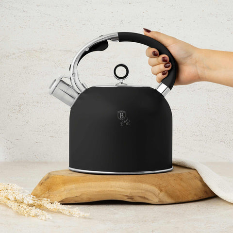  BH/8916, Hervidor con tapa de cristal 3,0L APTO PARA INDUCCIÓN, Negro Mate, Hervidor con tapa de cristal