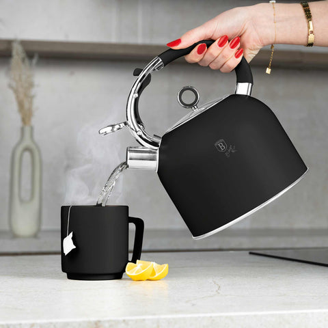  BH/8916, Hervidor con tapa de cristal 3,0L APTO PARA INDUCCIÓN, Negro Mate, Hervidor con tapa de cristal