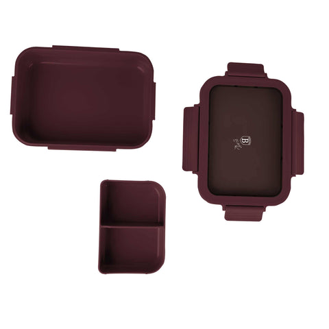  BH/8921, Fiambrera, Burdeos mate, contenedor de alimentos, caja de alimentos, almacenamiento de alimentos