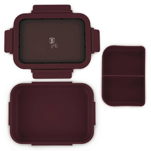  BH/8921, Fiambrera, Burdeos mate, contenedor de alimentos, caja de alimentos, almacenamiento de alimentos