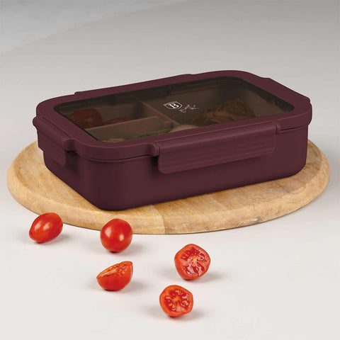  BH/8921, Fiambrera, Burdeos mate, contenedor de alimentos, caja de alimentos, almacenamiento de alimentos