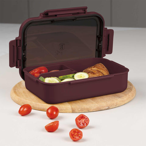  BH/8921, Fiambrera, Burdeos mate, contenedor de alimentos, caja de alimentos, almacenamiento de alimentos