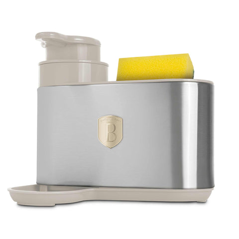 Product image of Soap dispenser. Part of the Sahara Collection . Features: • Material: stainless steel, plastic • Size: 15,8*12,7*17,8 cm • Color: matt cream. (Studio view). Official Berlinger Haus product, boosted by Promintra sl.