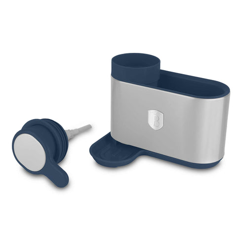Product image of Soap dispenser. Part of the Deep Sea Collection . Features: • Material: stainless steel, plastic • Size: 15,8*12,7*17,8 cm • Color: matt blue. (Studio view). Official Berlinger Haus product, boosted by Promintra sl.
