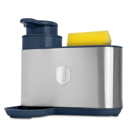 Product image of Soap dispenser. Part of the Deep Sea Collection . Features: • Material: stainless steel, plastic • Size: 15,8*12,7*17,8 cm • Color: matt blue. (Studio view). Official Berlinger Haus product, boosted by Promintra sl.