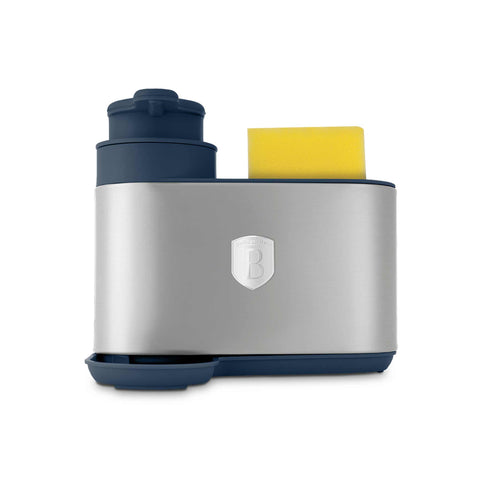Product image of Soap dispenser. Part of the Deep Sea Collection . Features: • Material: stainless steel, plastic • Size: 15,8*12,7*17,8 cm • Color: matt blue. (Studio view). Official Berlinger Haus product, boosted by Promintra sl.