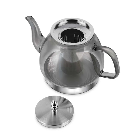  BH/8944, Tetera de vidrio con filtro 1,2L APTA PARA INDUCCIÓN, Acero inoxidable, Tetera, Tetera de vidrio