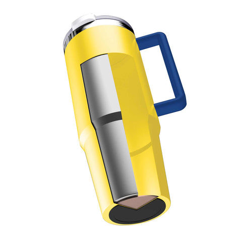 Product image of Thermo mug 1L. Part of the Minions Collection . Features: • Material: 18/10 stainless steel, cap: plastic, with matt powder coating • Capacity: 1 L • Accessories: • 30 cm straw • Color: yellow- blue • Pack.... (Studio view). Official Berlinger Haus product, boosted by Promintra sl.