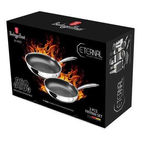 BH/8958, juego de 2 sartenes, acero inoxidable, juego de 2 sartenes, sartén, juego de sartenes, sartén, juego de sartenes, utensilios de cocina, cocina
