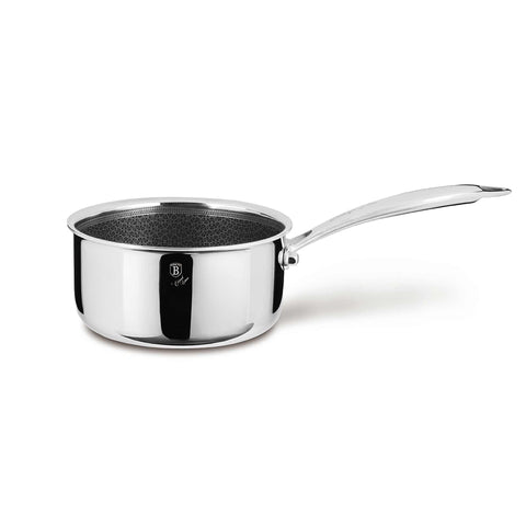 Product image of Sauce pan 16cm. Part of the Eternal Collection . Features: • Material: stainless steel with laser-cut surface • Size: 16*7 cm 1,1L REGISTERED DESIGN BY BERLINGER HAUS!. (Studio view). Official Berlinger Haus product, boosted by Promintra sl.