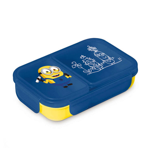 Product image of Mini lunch box. Part of the Minions Collection . Features: • Material: plastic, silicone • Capacity: • 19,5*14,5 cm, 800 ml • Color: yellow- blue. (Studio view). Official Berlinger Haus product, boosted by Promintra sl.