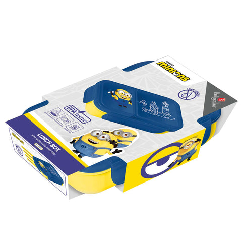 Product image of Mini lunch box. Part of the Minions Collection . Features: • Material: plastic, silicone • Capacity: • 19,5*14,5 cm, 800 ml • Color: yellow- blue. (Studio view). Official Berlinger Haus product, boosted by Promintra sl.