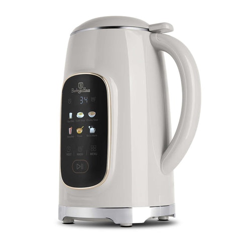 Product image of Soymilk and soup maker 1,2L. Part of the Sahara Collection . Features: • Material: stainless steel, plastic • Max capacity: 1200 ml • Voltage: 220-240V, 50/60Hz • Heating power: 800-950W • Blending power 250W • Accesso.... (Studio view). Official Berlinger Haus product, boosted by Promintra sl.