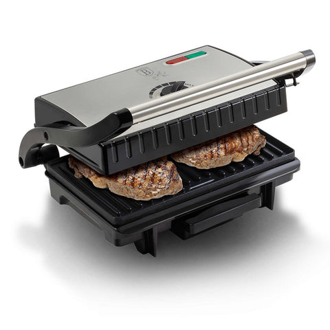  BH/9059, Parrilla eléctrica con bandeja recogedora de aceite, acero inoxidable, parrilla eléctrica a., eléctrica, parrilla eléctrica de mesa, parrilla de interior, parrilla de contacto