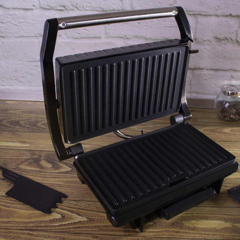  BH/9059, Parrilla eléctrica con bandeja recogedora de aceite, acero inoxidable, parrilla eléctrica a., eléctrica, parrilla eléctrica de mesa, parrilla de interior, parrilla de contacto