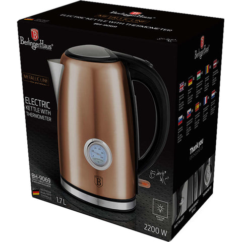 BH/9069, Hervidor eléctrico con termómetro 1,7L, Oro rosa, Hervidor eléctrico g., Eléctrico, Hervidor eléctrico con termómetro, Electrodomésticos de cocina, Hervidor