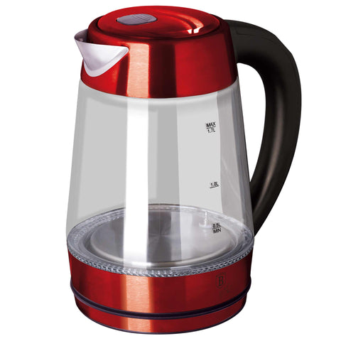  BH/9128, Hervidor eléctrico de vidrio, Borgoña, Rojo, Hervidor eléctrico d., Eléctrico, Electrodomésticos de cocina, Hervidor