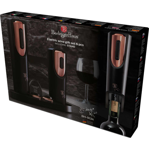 Abridor de vino eléctrico, aparato de cocina, abridor de vino a batería, negro, oro rosa, BH/9134