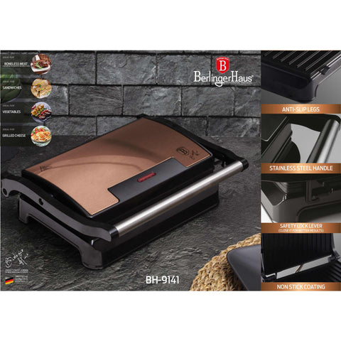  BH/9141, Parrilla eléctrica, Oro rosa, Parrilla eléctrica c., Eléctrica, Parrilla eléctrica de mesa, Parrilla de interior, Parrilla de contacto, Parrillas y barbacoa