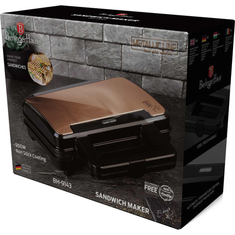  BH/9143, Sandwichera, Oro rosa, Eléctrica, Sandwichera eléctrica, Prensa para paninis, Máquina para hacer paninis, Electrodomésticos de cocina