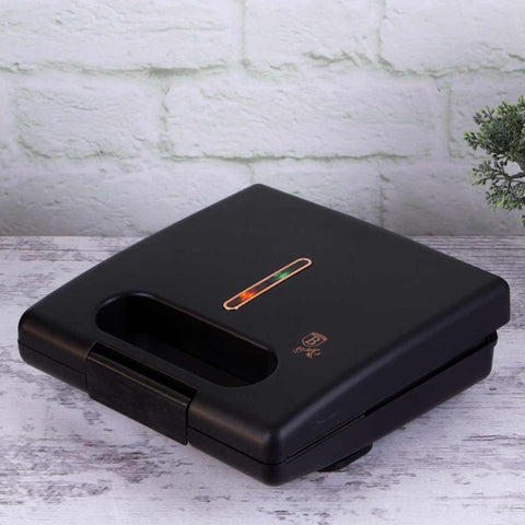 BH/9145, Sandwichera, Negro, Oro Rosa, Sandwichera eléctrica, Gofrera, Parrilla eléctrica, Prensa para panini, Panini Maker