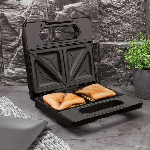 BH/9145, Sandwichera, Negro, Oro Rosa, Sandwichera eléctrica, Gofrera, Parrilla eléctrica, Prensa para panini, Panini Maker