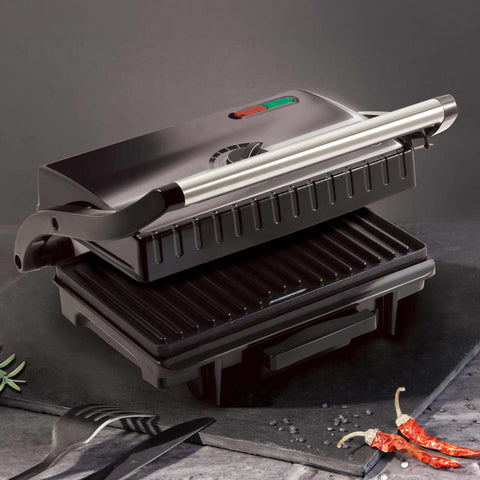 BH/9340, Electric grill with oil drip pan, dark-grey, electric grill, electric, electric table grill, indoor grill, contact grill