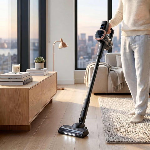 Product image of Vacuum cleaner with BLDC motor (5x stronger motor). Part of the Black Rose Collection . Features: THE BEST SELLING ITEM IN AMAZON! • Voltage: 25,2 V (Li-ION battery) • 300 W • BLDC motor (5x stronger motor) - Vacuum >25Kpa super powerful suction.... (Studio view). Official Berlinger Haus product, boosted by Promintra sl.
