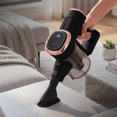 Product image of Vacuum cleaner with BLDC motor (5x stronger motor). Part of the Black Rose Collection . Features: THE BEST SELLING ITEM IN AMAZON! • Voltage: 25,2 V (Li-ION battery) • 300 W • BLDC motor (5x stronger motor) - Vacuum >25Kpa super powerful suction.... (Studio view). Official Berlinger Haus product, boosted by Promintra sl.