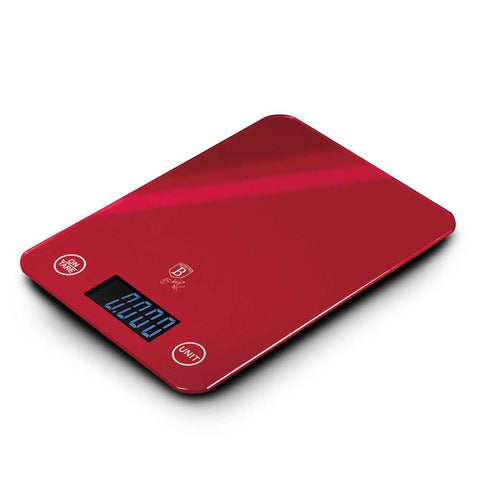  BH/9350, Báscula de cocina digital de vidrio, capacidad 5 kg, color burdeos, rojo, báscula de cocina a., eléctrica/batería, báscula de cocina digital, báscula, utensilios de cocina, báscula de cocina