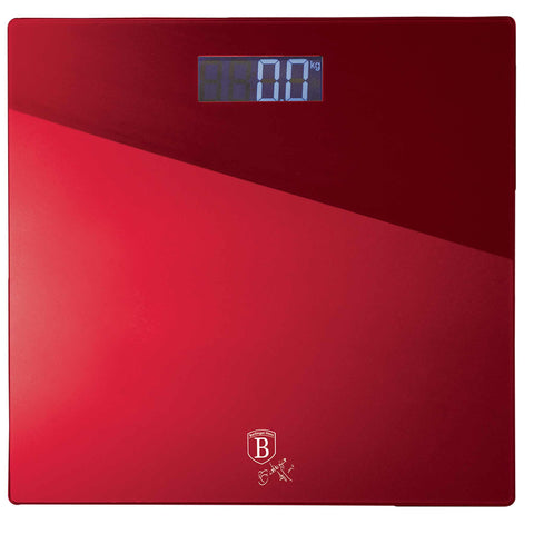  BH/9351, Báscula digital de baño de cristal, capacidad 150 kg, color burdeos, rojo, báscula de baño, eléctrica/batería, báscula digital de baño, utensilios de cocina