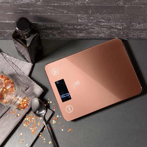  BH/9352, Báscula de cocina digital de vidrio, capacidad 5 kg, oro rosa, báscula de cocina a., eléctrica/batería, báscula de cocina digital, báscula, utensilios de cocina, báscula de cocina
