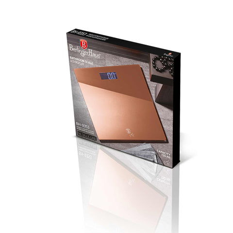  BH/9353, Báscula digital de baño de cristal con capacidad de 150 kg, oro rosa, báscula de baño, eléctrica/batería, báscula digital de baño, utensilios de cocina