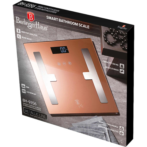  BH/9356, BH/9105, Báscula digital de baño BODYFAT de vidrio con capacidad de 180 kg, oro rosa, báscula de baño de grasa corporal, eléctrica/batería, báscula de baño digital, báscula de grasa corporal, aparatos de cocina, báscula de baño