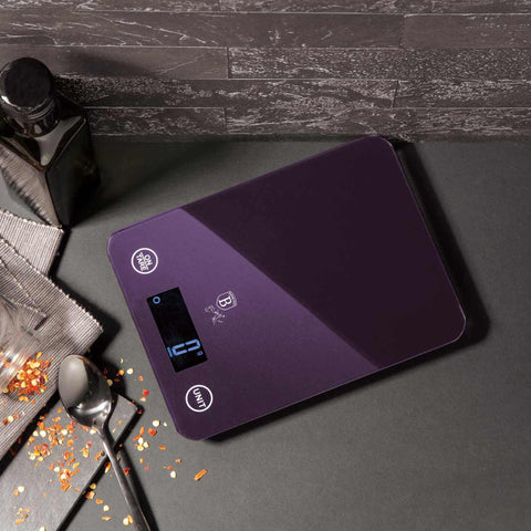 BH/9364, Báscula de cocina digital de vidrio con capacidad de 5 kg, color morado, báscula de cocina a., eléctrica/batería, báscula de cocina digital, báscula, utensilios de cocina, báscula de cocina