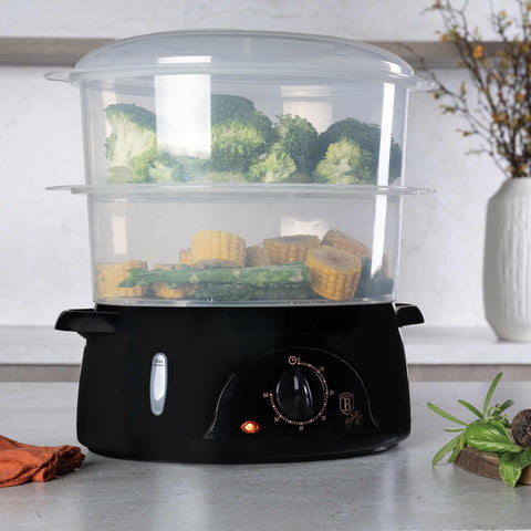  BH/9378, Vaporera eléctrica de 6 l, color negro, eléctrica, electrodomésticos de cocina, vaporera