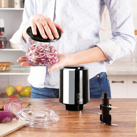  BH/9379, Picadora 2 en 1, Negra, Plateada, mini picadora, eléctrica, picadora, picadora de alimentos, picadora de verduras, picadora de ajo, Utensilios de cocina, Rebanadora y picadora