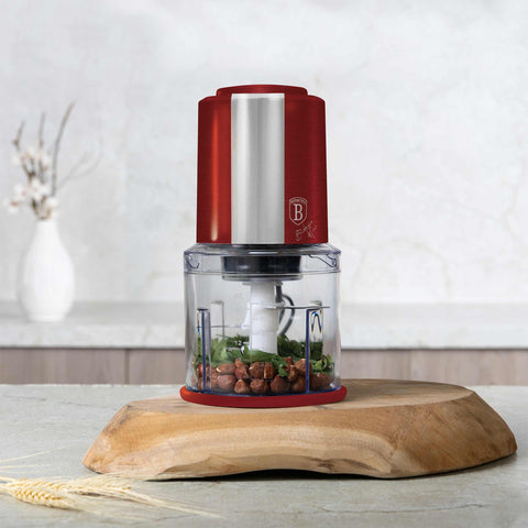  BH/9380, Picadora 2 en 1, color burdeos, roja, mini picadora, eléctrica, picadora, picadora de alimentos, picadora de verduras, picadora de ajo, utensilios de cocina, rebanadora y picadora