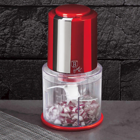  BH/9380, Picadora 2 en 1, color burdeos, roja, mini picadora, eléctrica, picadora, picadora de alimentos, picadora de verduras, picadora de ajo, utensilios de cocina, rebanadora y picadora