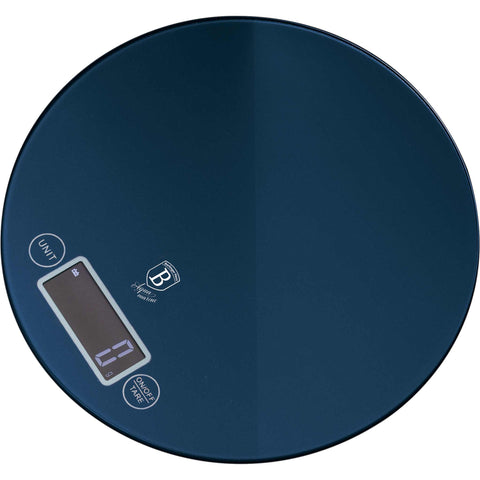 BH/9427, Báscula de cocina digital de vidrio capacidad 5 kg, aguamarina, azul, báscula de cocina, redonda, eléctrica, batería, báscula de cocina digital redonda, báscula